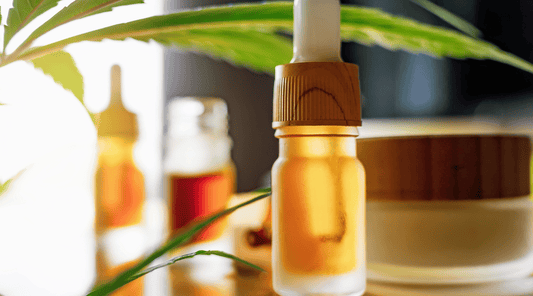 eco-friendly skin care products in glass bottles on a table