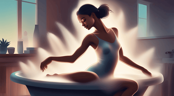 graceful dancer bathing on bath day