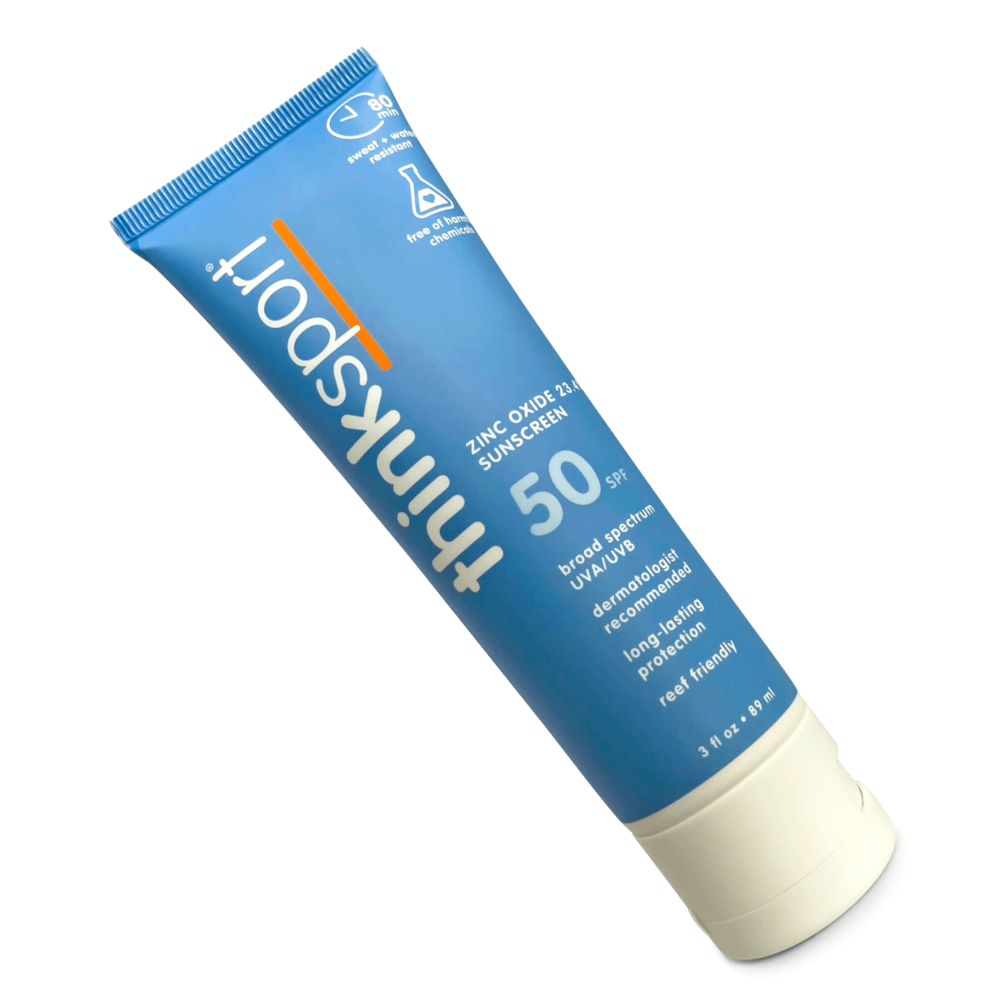 Think sport spf50 sunscreen close-up